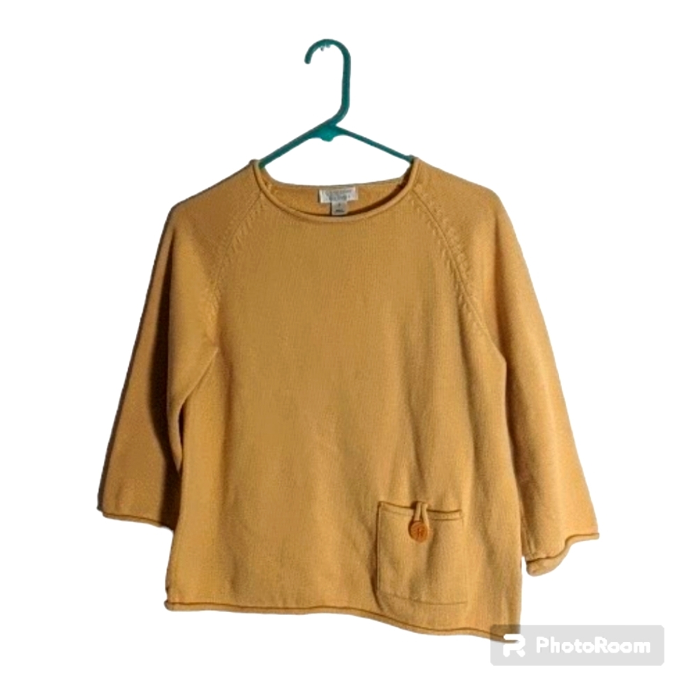 Christopher & Banks Orange Cotton Sweater Small